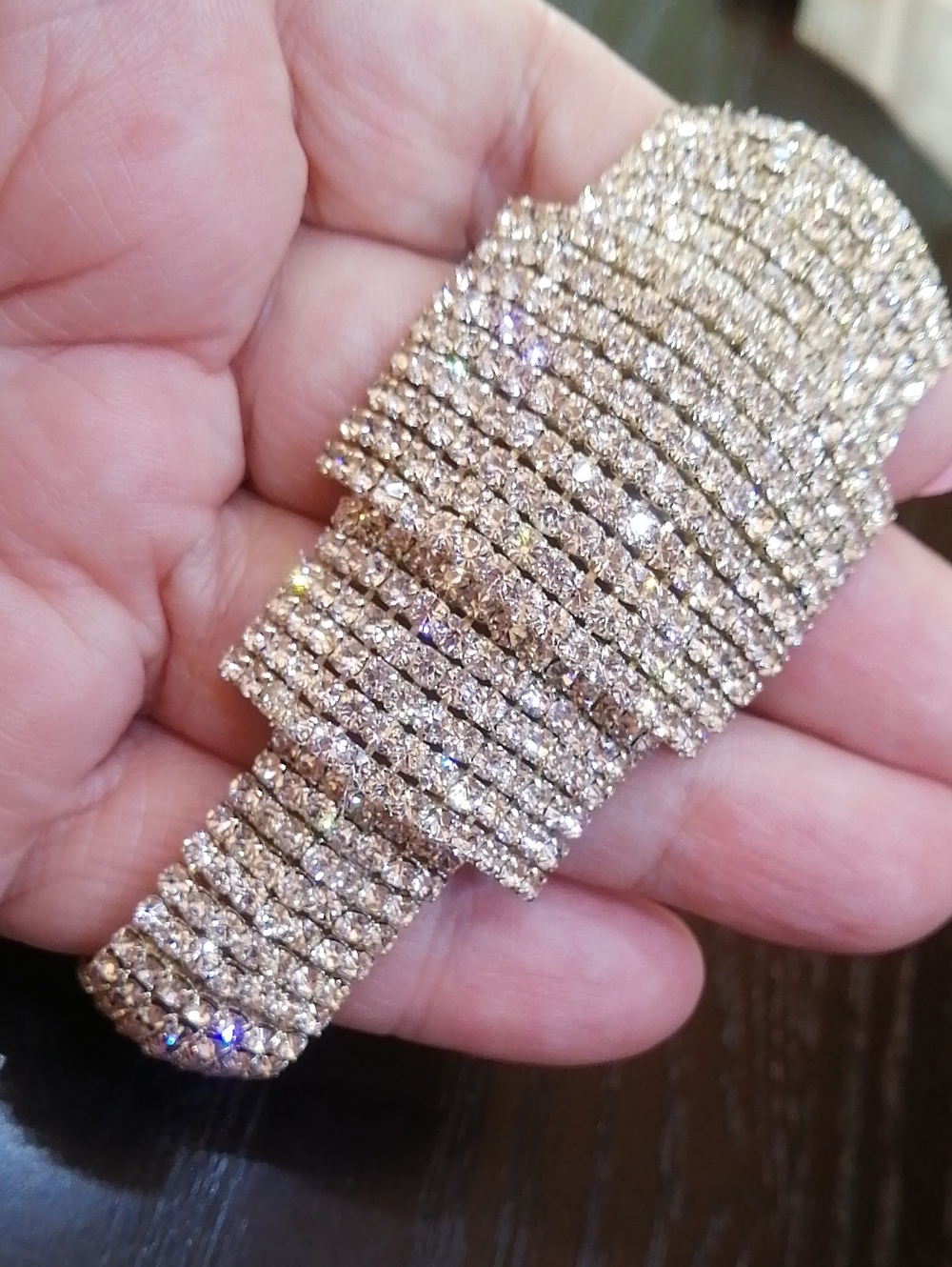 Sparkling Crystals Statement Bracelet Fits 7.75